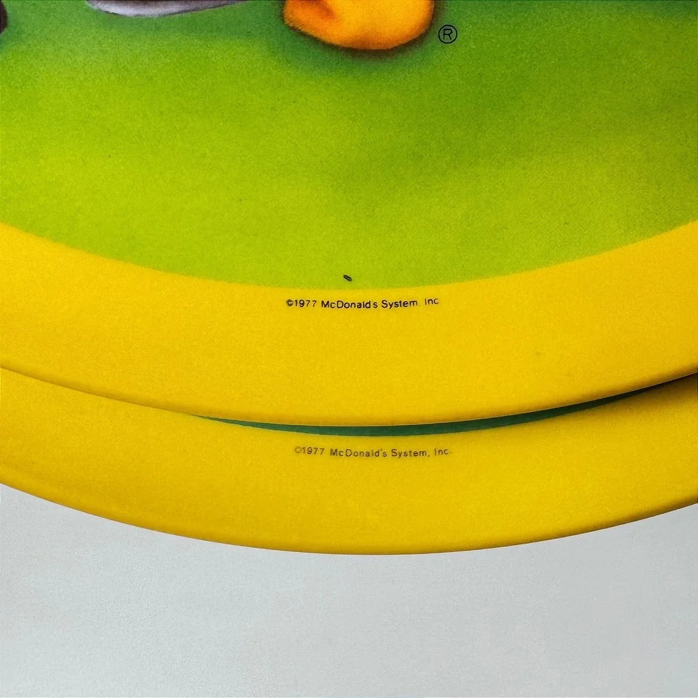 Vintage 1977 McDonalds Melamine Plates Ronald McDonald Grimace Set of 2 USA